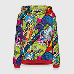 Женская толстовка Guitars - pop art pattern