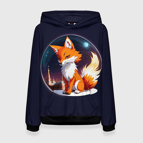 Женская толстовка Лисичка в Москве / 3D-Черный – фото 1