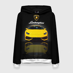 Толстовка-худи женская Итальянский суперкар Lamborghini Aventador, цвет: 3D-белый
