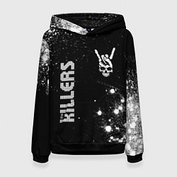 Толстовка-худи женская The Killers и рок символ на темном фоне, цвет: 3D-черный