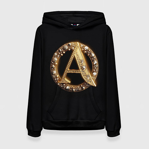 Женская толстовка Ювелирная буква А / 3D-Черный – фото 1