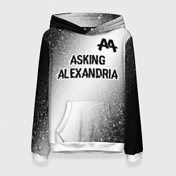 Толстовка-худи женская Asking Alexandria glitch на светлом фоне: символ с, цвет: 3D-белый