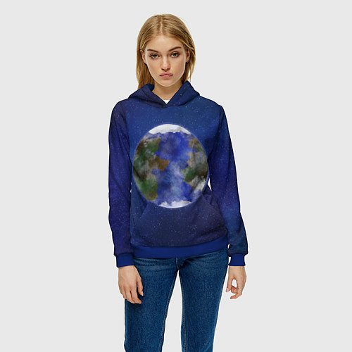 Женская толстовка Планета в космосе / 3D-Синий – фото 3