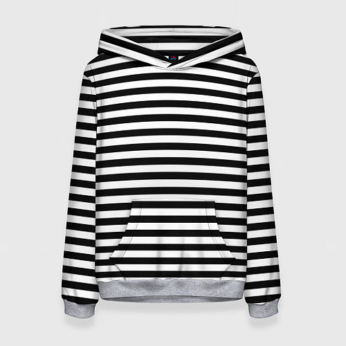 Женская толстовка Тельняшка черная Подводного флота ВМФ / 3D-Меланж – фото 1