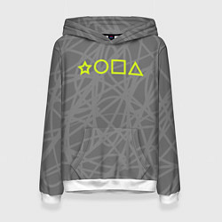 Толстовка-худи женская Ребус - жопа, цвет: 3D-белый