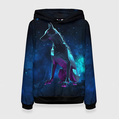 Женская толстовка Киберпанк Волк / 3D-Черный – фото 1