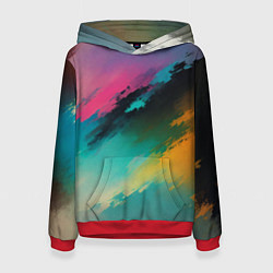 Толстовка-худи женская Абстрактный туман, цвет: 3D-красный