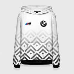 Толстовка-худи женская BMW m power - белый, цвет: 3D-черный
