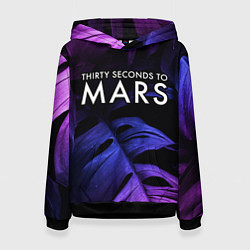 Женская толстовка Thirty Seconds to Mars neon monstera