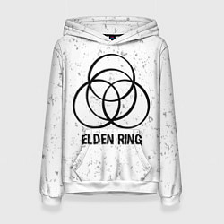Толстовка-худи женская Elden Ring glitch на светлом фоне, цвет: 3D-белый