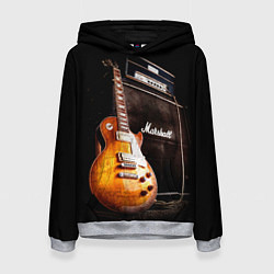 Толстовка-худи женская Рокерская гитара, цвет: 3D-меланж