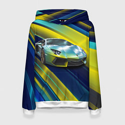 Толстовка-худи женская Суперкар Lamborghini Reventon, цвет: 3D-белый