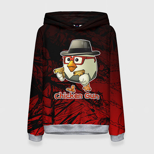 Женская толстовка Курочка ганстер - Чикен ган / 3D-Меланж – фото 1