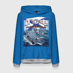 Толстовка-худи женская Тихоокеанский флот - ТОФ, цвет: 3D-меланж