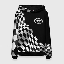 Толстовка-худи женская Toyota racing flag, цвет: 3D-черный