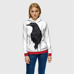 Толстовка-худи женская Черный странник, цвет: 3D-красный — фото 2