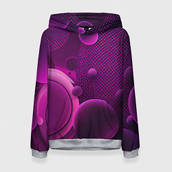 Толстовка-худи женская Фиолетовые шары, цвет: 3D-меланж