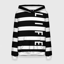 Толстовка-худи женская Полосатая, цвет: 3D-белый