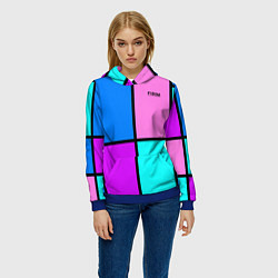 Толстовка-худи женская Firm аля 80-е, цвет: 3D-синий — фото 2