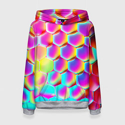Толстовка-худи женская Розовая чешуя - текстура, цвет: 3D-меланж