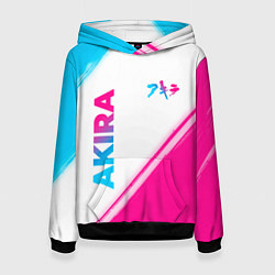 Женская толстовка Akira neon gradient style: надпись, символ