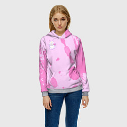 Толстовка-худи женская Котик и ножик, цвет: 3D-меланж — фото 2