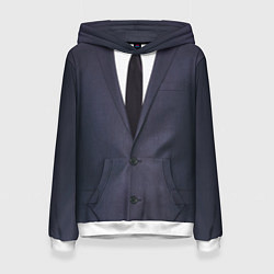 Толстовка-худи женская Деловой пиджак с рубашкой, цвет: 3D-белый