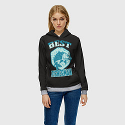 Толстовка-худи женская Любитель карповой ловли, цвет: 3D-меланж — фото 2