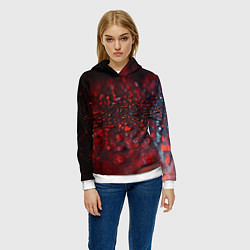 Толстовка-худи женская Капли алого дождя, цвет: 3D-белый — фото 2