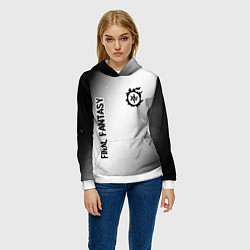 Толстовка-худи женская Final Fantasy glitch на светлом фоне: надпись, сим, цвет: 3D-белый — фото 2