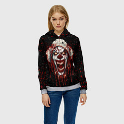 Толстовка-худи женская Bloody clown, цвет: 3D-меланж — фото 2
