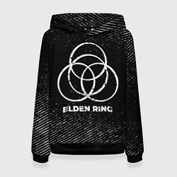 Женская толстовка Elden Ring с потертостями на темном фоне
