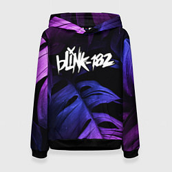 Толстовка-худи женская Blink 182 neon monstera, цвет: 3D-черный