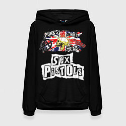 Толстовка-худи женская Sex Pistols - punks not dead, цвет: 3D-черный