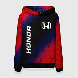 Толстовка-худи женская Honda красный карбон, цвет: 3D-черный