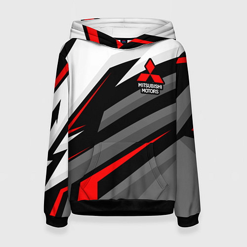 Женская толстовка Mitsubishi motors - красная линия / 3D-Черный – фото 1