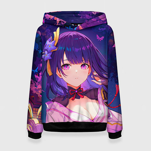 Женская толстовка Геншин Импакт: Райден / 3D-Черный – фото 1