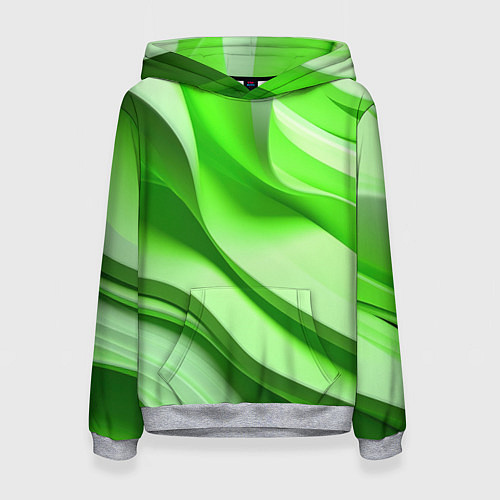 Женская толстовка Светлые зеленые волны / 3D-Меланж – фото 1