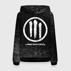 Толстовка-худи женская Three Days Grace с потертостями на темном фоне, цвет: 3D-черный