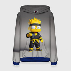 Толстовка-худи женская Bart Simpson - ninja - Japan, цвет: 3D-синий