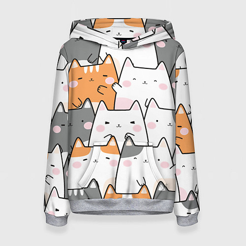 Женская толстовка Семья котиков / 3D-Меланж – фото 1