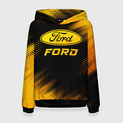 Толстовка-худи женская Ford - gold gradient, цвет: 3D-черный