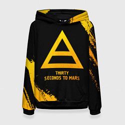 Толстовка-худи женская Thirty Seconds to Mars - gold gradient, цвет: 3D-черный