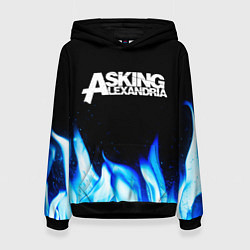 Толстовка-худи женская Asking Alexandria blue fire, цвет: 3D-черный