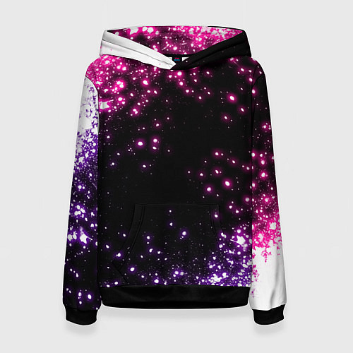 Женская толстовка Неоновые звезды - neon / 3D-Черный – фото 1