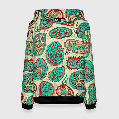 Женская толстовка Бактерии / 3D-Черный – фото 1