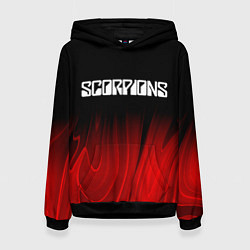 Толстовка-худи женская Scorpions red plasma, цвет: 3D-черный