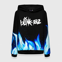 Толстовка-худи женская Blink 182 blue fire, цвет: 3D-черный