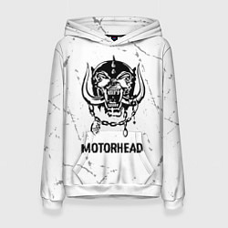 Толстовка-худи женская Motorhead glitch на светлом фоне, цвет: 3D-белый