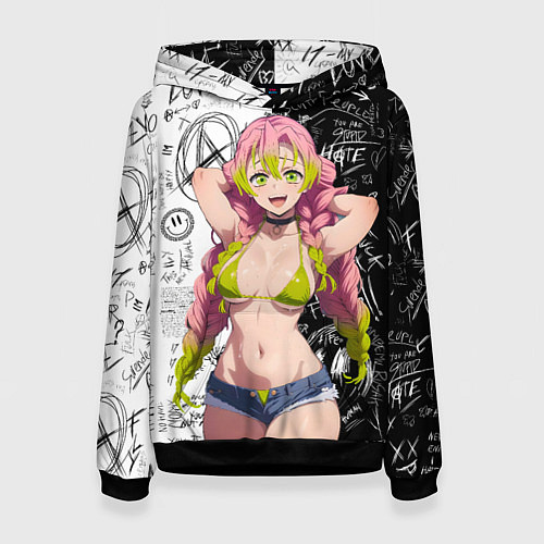 Женская толстовка Мицури Канроджи - Demon slayer / 3D-Черный – фото 1
